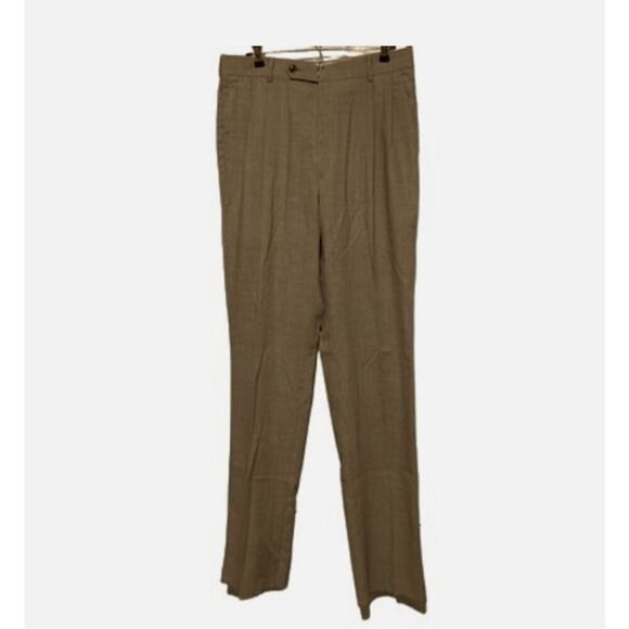 NAUTICA SIZE 34W BEIGE CHECKED MARINA UNHEMMED PANTS *NEW, READ* - Picture 4 of 8